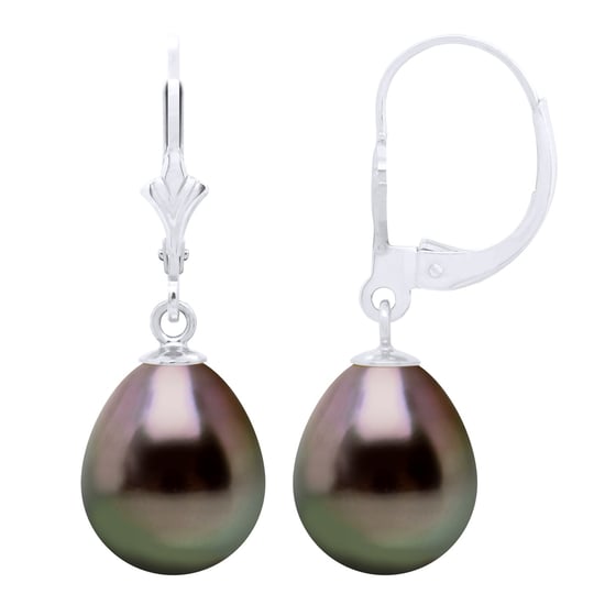 Oorbellen in Wit Goud en Echte Gecultiveerde Tahiti Parels Parel 10-11 mm - Image 1