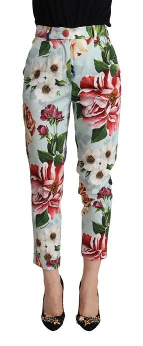 Bloemenprint Hoge Taille Aangepaste Cropped Broek - Image 1