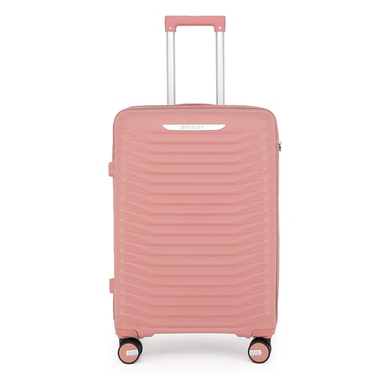 Hard Shell Pink Classic Suitcase 8 Wheel Cabin TSA Luggage Case Holiday Travel
