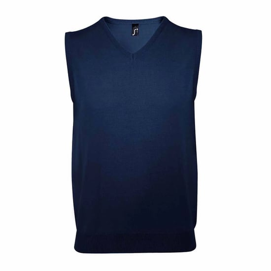 SOLS Unisex volwassen heren gebreid mouwloos sweatvest (Marine) - Image 1