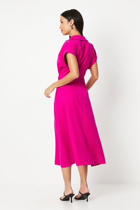 Front Tie Shirt Midi Dress - Image 3