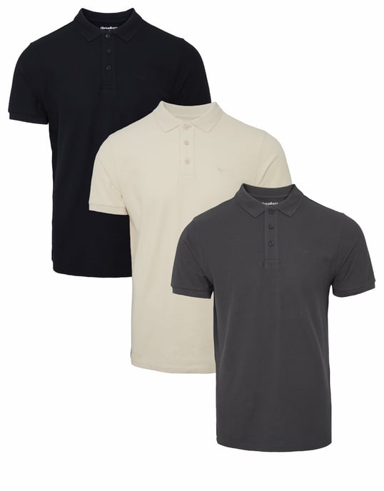 3 Pack 'Conroy' Cotton Pique Polo Shirts