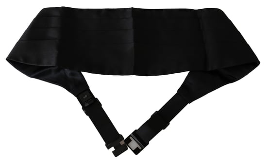 Dolce & Gabbana Zwarte Mannen Taille Riem 100% Zijde Cummerbund - Image 3