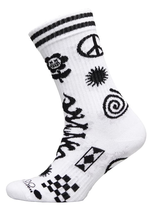 Patchwork Sokken | Happy Socks | Grappig Patroon Verassingssokken | Cadeausokken - Wit - Image 1