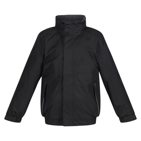 Regatta Kids Unisex Thermoguard Fleece Lined Dover Jacket (Windproof & Waterproof) (Black/Ash)