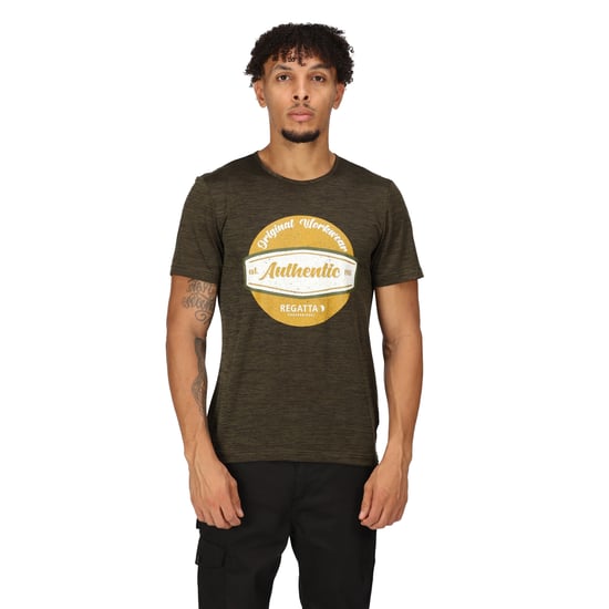 Regatta Mens Original Moisture Wicking T-Shirt (Dark Khaki Marl)