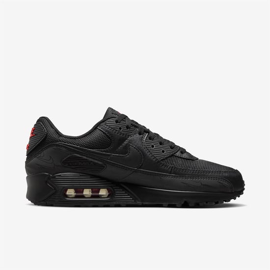 Nike Air Max 90 Heren Sportschoenen in Zwart/Zwart/Licht Crimson - Image 2
