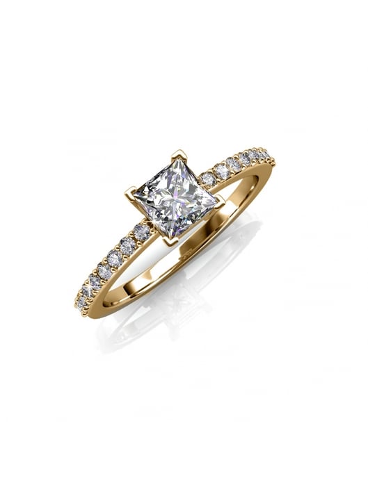 Eenvoudige vierkante ring - Oostenrijks kristal - Image 1