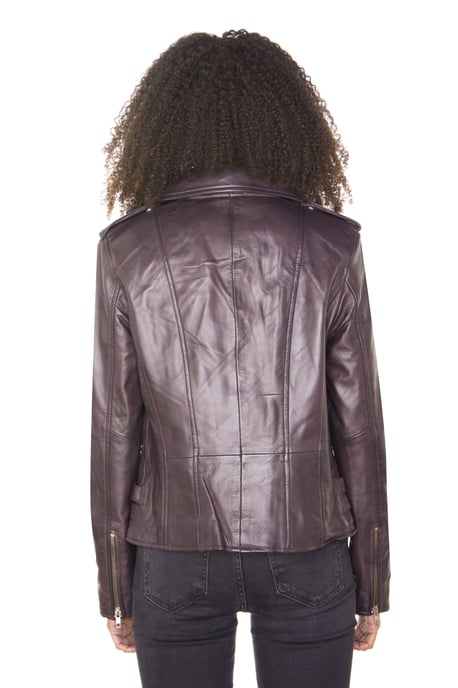 Womens Leather Vintage Brando Biker Jacket-Orlando