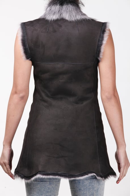 Women's Toscana Sheepskin Long Gilet-Sorocaba