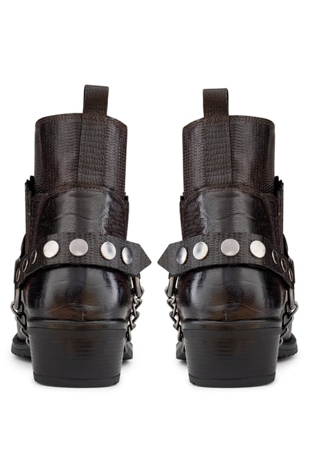Men's Brown Leather Winklepicker Western Gothic Boots
