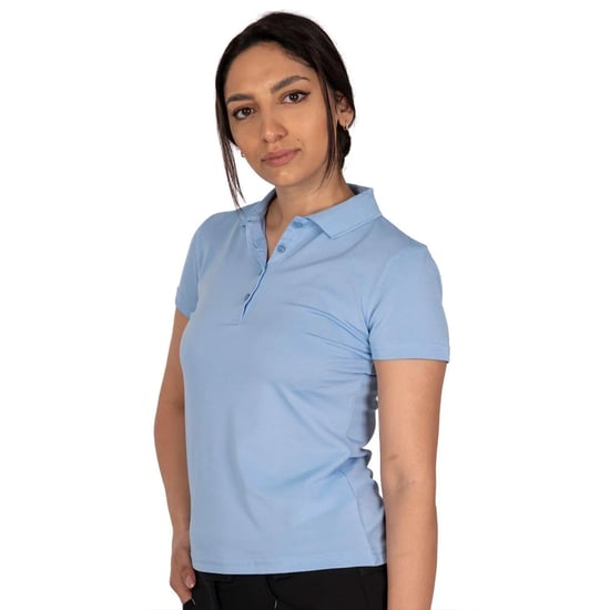 Island Green Dames/Dames Klassiek Micro Pique Golf Poloshirt (Cerulean) - Image 3