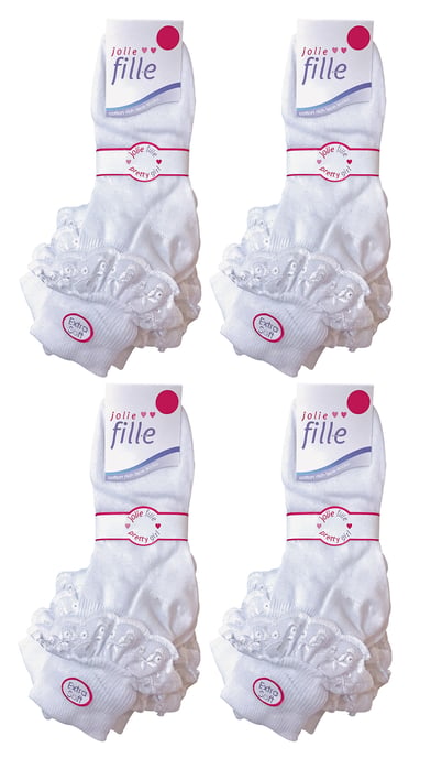 12 Paar Witte Frilly Lace Sokken 7 Maten Sok Snob - Wit - Image 2