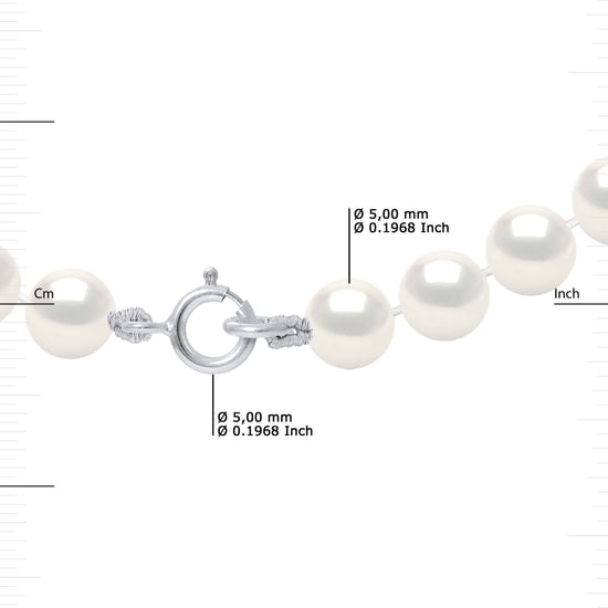 DIADEMA - Bracelet - Real Freshwater Pearls - White - White Gold