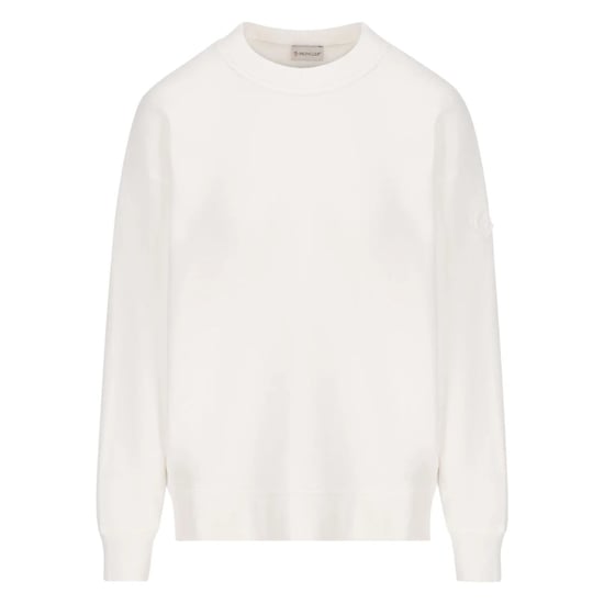 Moncler Detailed Logo On Back White Sweatshirt