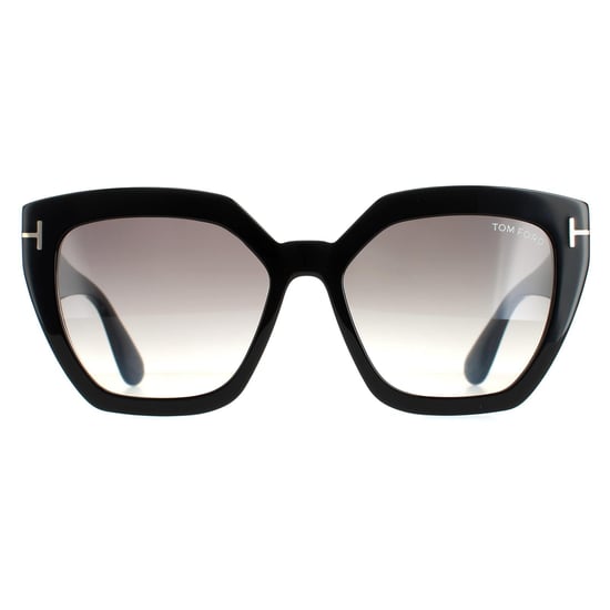 Tom Ford Square Womens Shiny Black Smoke Gradient FT0939 Phoebe