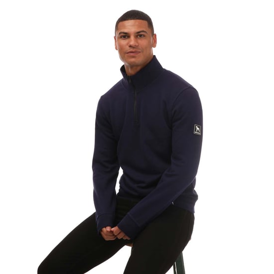 Heren One True Saxon Dixon 1/4 Zip Fleece in Navy - Image 4