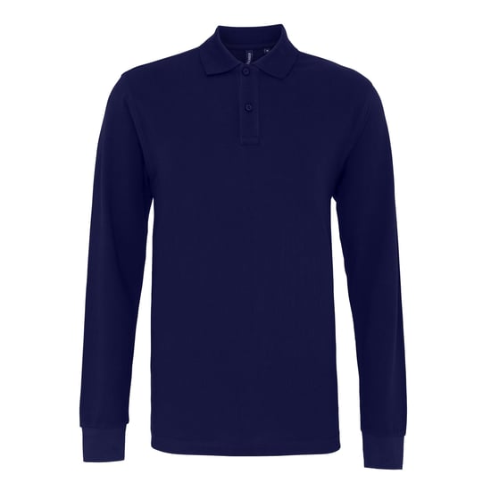 Asquith & Fox Heren Klassieke Pasvorm Poloshirt met lange mouwen (Marine) - Image 1