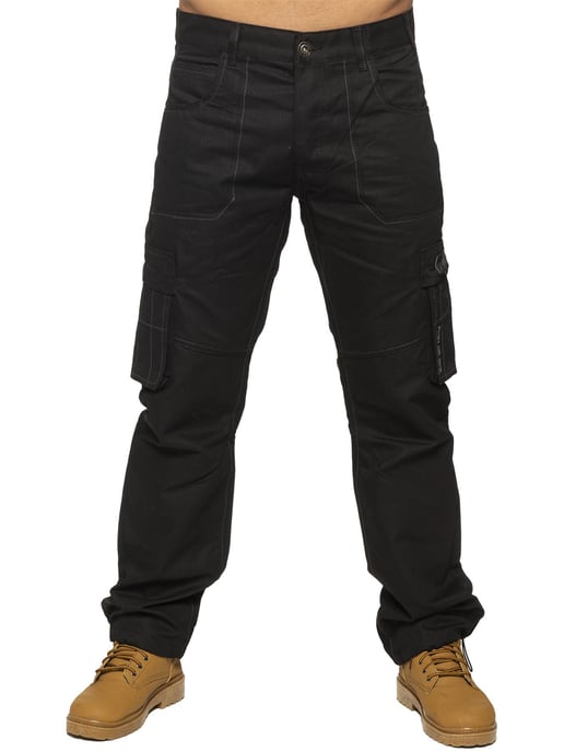 Enzo | Heren Combat Denim Jeans - Zwart - Image 2