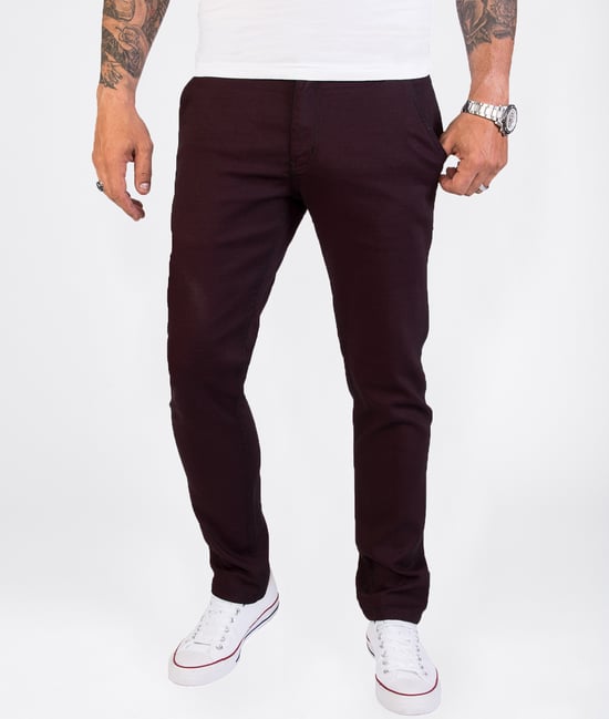 Rock Creek Stoffhose Weinrot