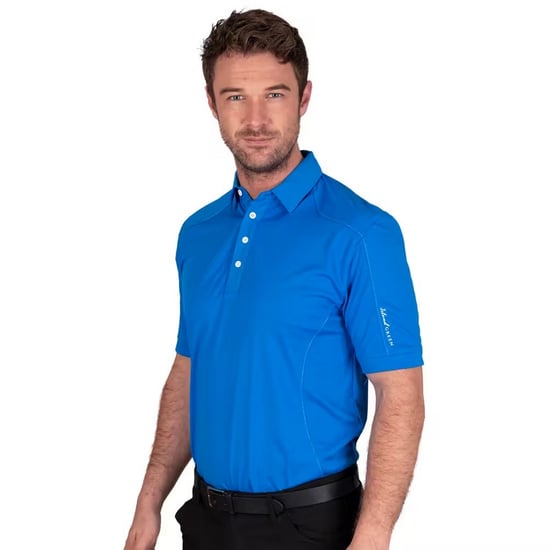 Island Green Heren Gestikt Golf Poloshirt (Marine) - Image 3