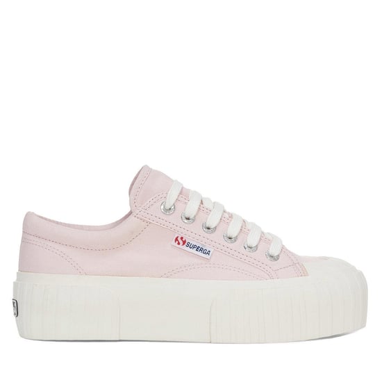 Superga Dames/Dames 2631 Stripe Platform Trainers (Roze/Avorio) - Image 1