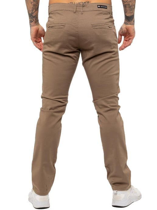 Enzo | Heren Slim Fit Stretch Chino Jeans - Beige - Image 4