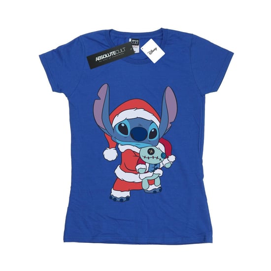 Disney Womens/Ladies Lilo And Stitch Stitch Christmas Cotton T-Shirt (Royal Blue)