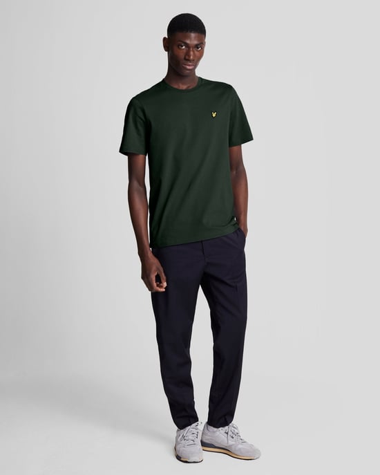 Blauwgroen groen T-shirt met Lyle & Scott-logo op de borst - Image 2