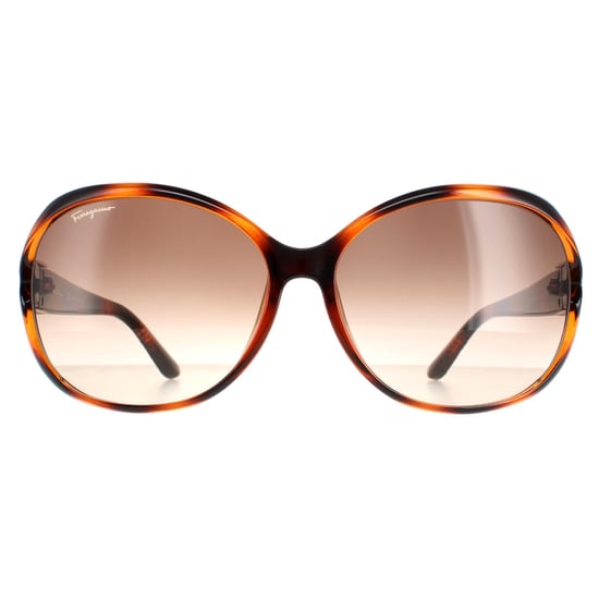 Salvatore Ferragamo Oval Dames Tortoise Bruin Gradiënt SF770SA - Image 1