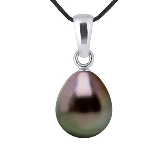 DIADEMA - Necklace - Love Bond - Black Nylon - Silver - Tahitian Pearl