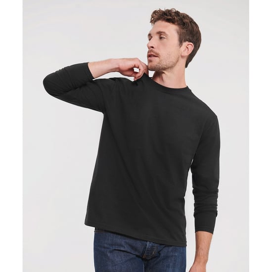 Russell Heren Klassiek T-shirt met lange mouwen (Zwart) - Image 2