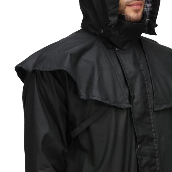 Regatta Mens Cranbrook Waterproof Wax Jacket (Black)
