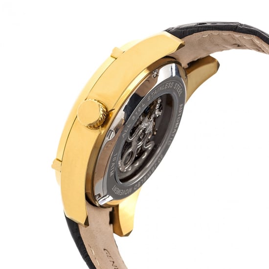 Heritor Automatic Daniels Semi-Skeleton Leather-Band Watch