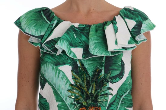 Dolce & Gabbana Dames Ananas Banaan Pailletten Blouse - Image 4
