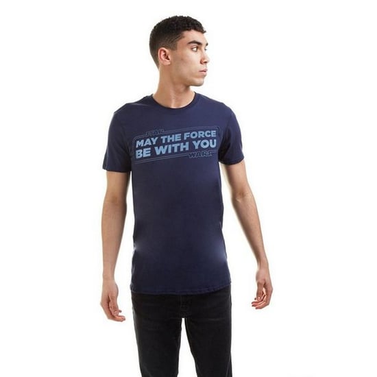 Star Wars Mens May The Force Be With You T-Shirt (Navy/Light Blue)
