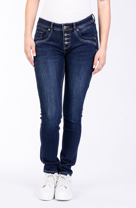 Anna Ladies Trousers blue denim Skinny