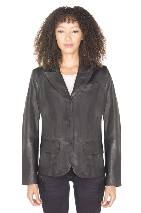 Womens Leather Blazer Jacket-Seregno