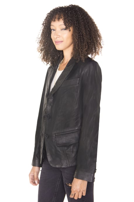 Womens Leather Blazer Jacket-Seregno
