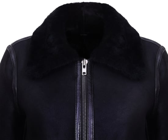 Womens Black B3 Sheepskin Leather Jacket-Campinas