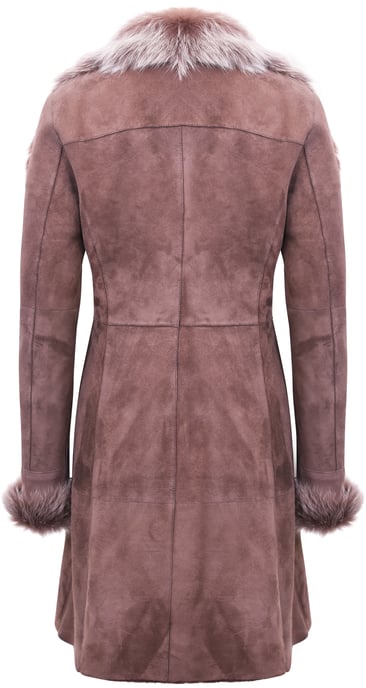 Womens Suede Merino Shearling Coat with Toscana Collar-Hanoi