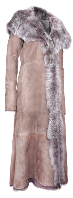 Womens Full Length Hooded Toscana Sheepskin Trench Coat-Donetsk
