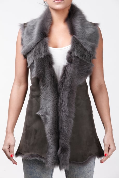 Women's Toscana Sheepskin Long Gilet-Sorocaba