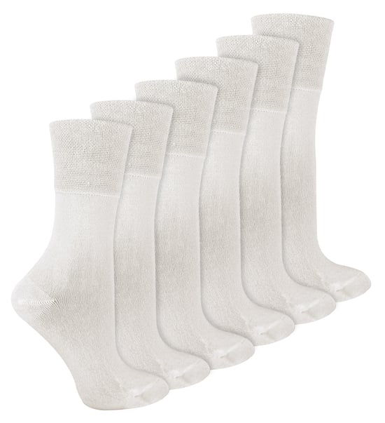 IOMI - Set van 6 bamboesokken voor diabeten voor dames - Wit - Image 1