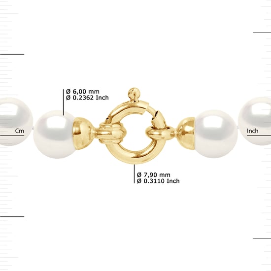 DIADEMA - Bracelet - Real Freshwater Pearls - Yellow Gold