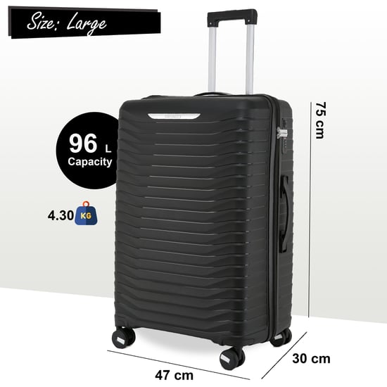 Hard Shell Black Classic Suitcase Set 8 Wheel Cabin TSA Luggage Case Holiday Travel