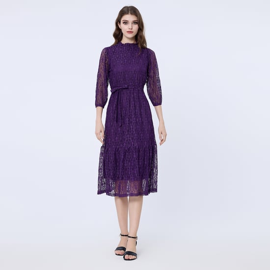 Fit-and-flare kanten jurk - Image 2