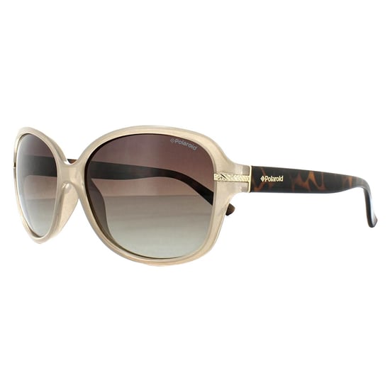 Polaroid Butterfly Womens Beige Havana Brown Gradient Polarized Sunglasses