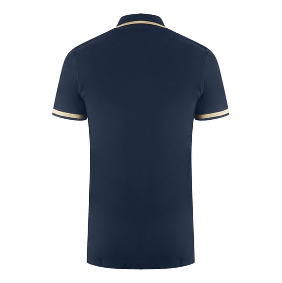 Aquascutum AQ 1851 Embroidered Tipped Navy Blue Polo Shirt