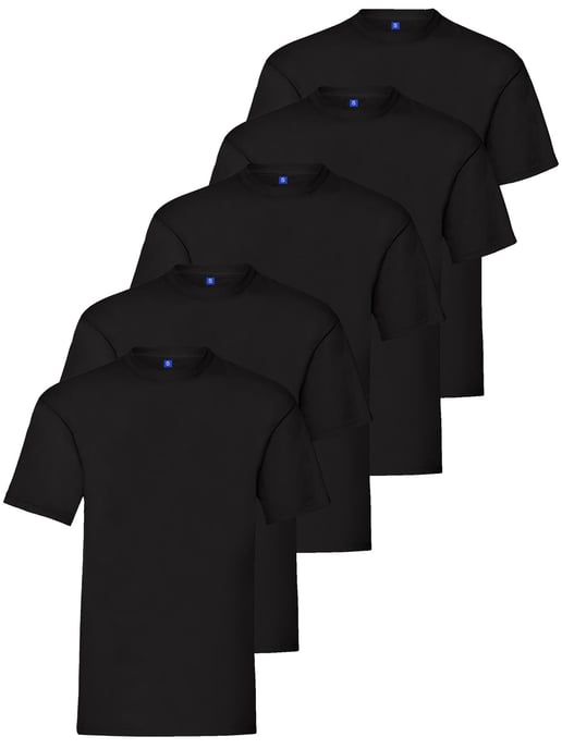 Kruze | Mens Crew Neck T-Shirts (5 Pack) - Black